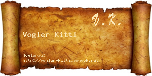 Vogler Kitti névjegykártya